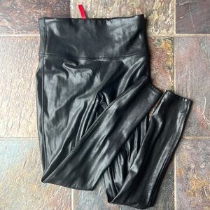 SPANX black faux leather leggings